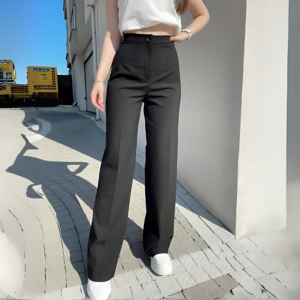 Wide-Leg Pleated Trousers