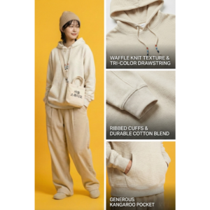 The Funny Store™ "Vanilla Cloud" Textured Knit Hoodie