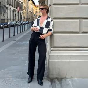 The Funny Store™ Noir Classic Tailored Bootcut Trousers